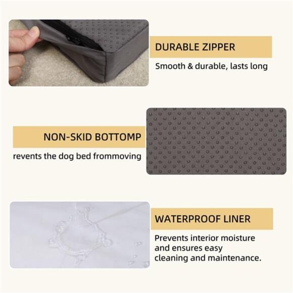 Waterproof 35" Dog Bed Large Dogs with Removable Washable Cover 35 L x 22 W x 3 - Picture 5 of 7